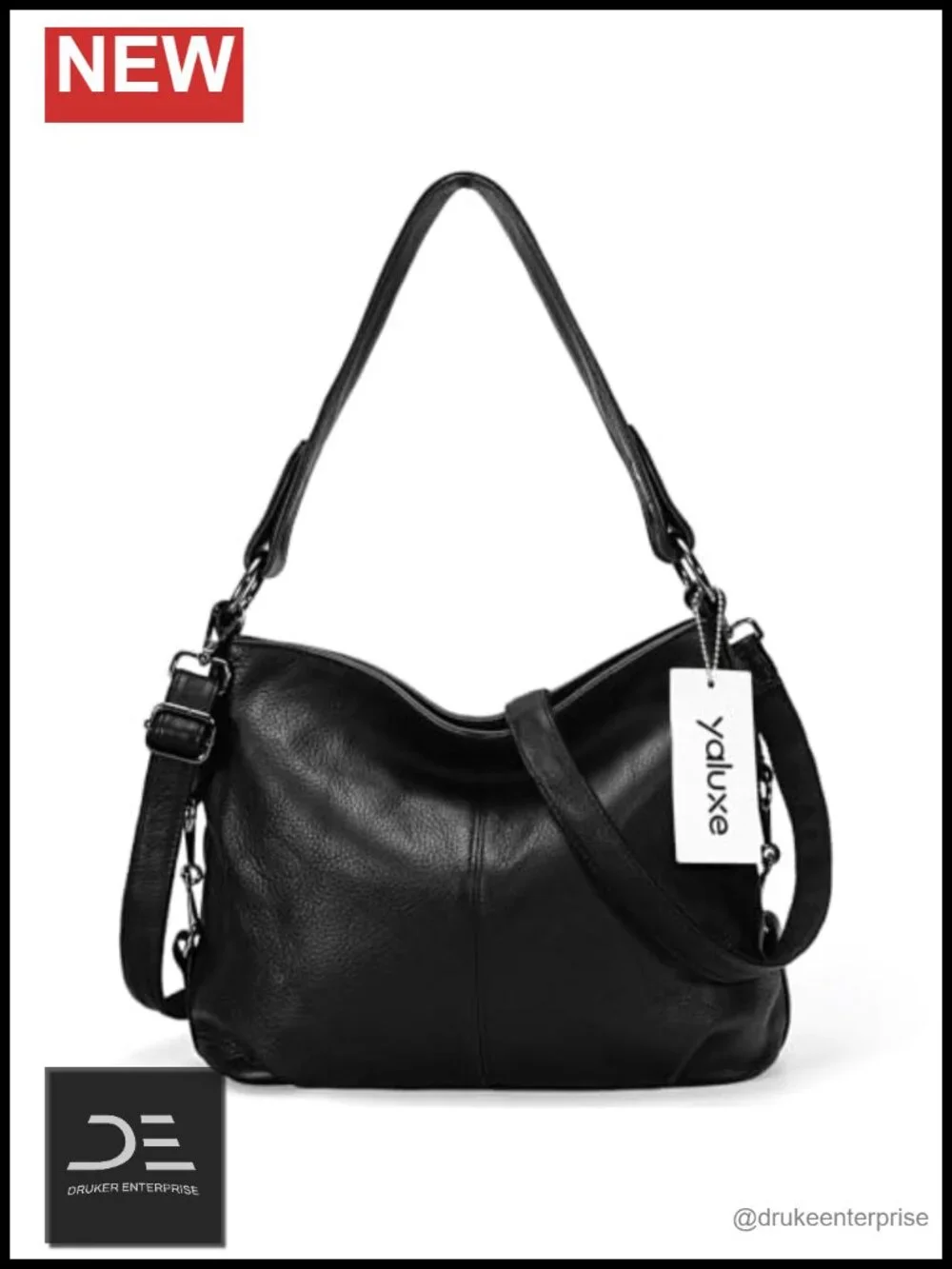 Genuine Leather Hobo Shoulder Bag Crossbody Purse